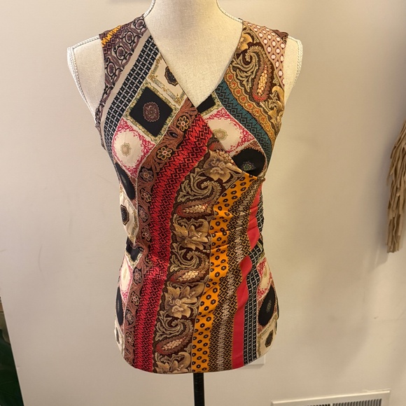 ETRO Patterned Ruched Scarf Print Silk Top IT 40 / 4 / S - Picture 1 of 7